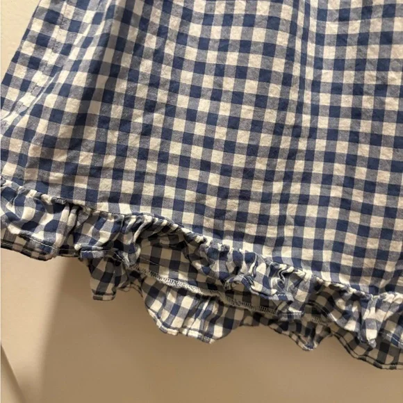DOÊN Blue and White Gingham Ruffle Shorts XL - Picture 4 of 4